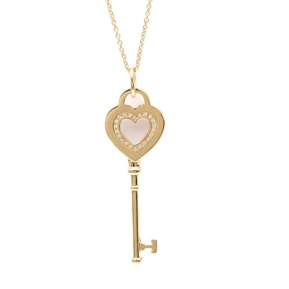 TIFFANY 18k Gold Diamond Heart Necklace